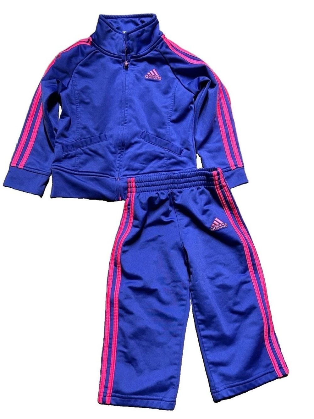 Toddler Girl Adidas Matching Set Track Jacket Sweatpants Size 12-18 Months